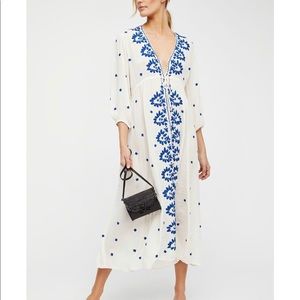 Free People Embroidered Fable Midi Dress
